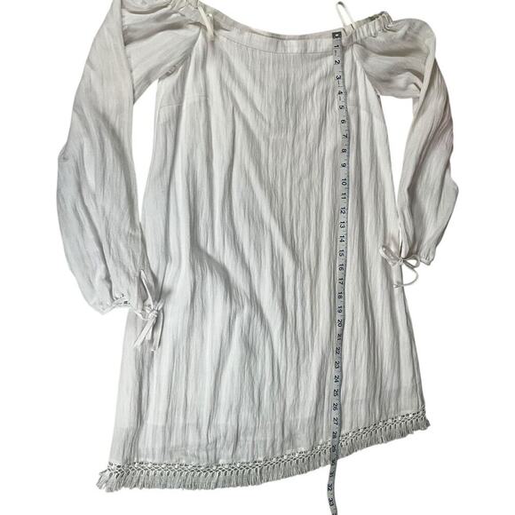 Lilly Pulitzer Adira Dress White New With Tag Fringe Botton Off the Shoulder XS - Picture 8 of 10